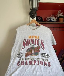 Vintage 1996 Seattle Sonics Sweatshirt Pullover Hoodie Reprinted Gift for NBA Fans