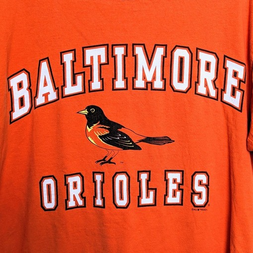 Vintage 2001 Baltimore Orioles Cal Ripken Orange Logo Y2K MLB T-Shirt with Sport Shirts Unisex - Image 2