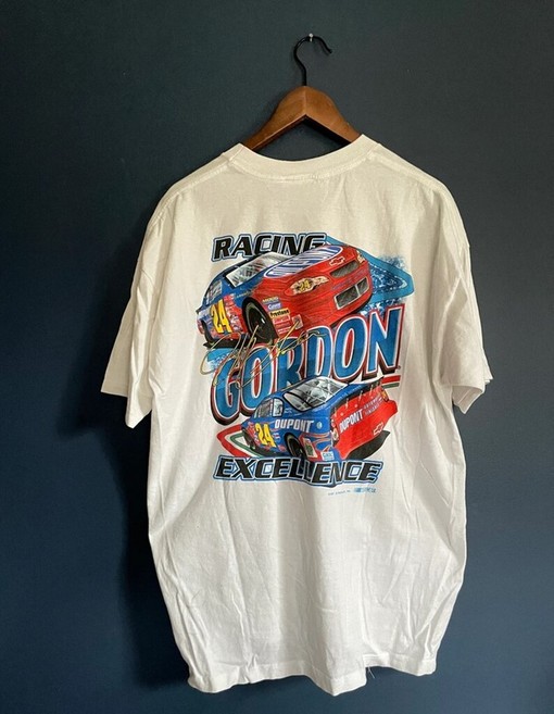 Vintage 2001 Jeff Gordon NASCAR Double Sided Graphic Shirt - Retro Style Fan Gear - Image 2