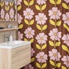 Vintage 70s Flower Shower Curtain, Retro Bathroom Decor, Unique Tub Accessory