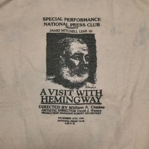 Vintage 80S A Visit With Hemingway National Press Club T-Shirt - Gift For Book Lovers - Image 2