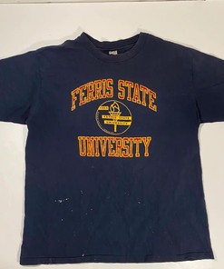 Vintage 80S Champion Ferris State University T-Shirt Sweatshirt for Sports Fans