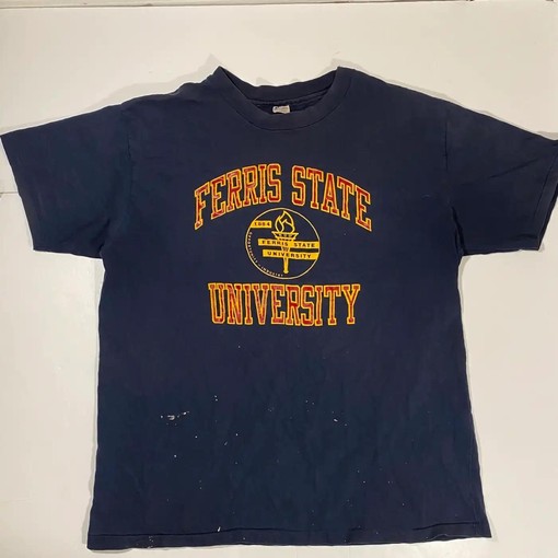 Vintage 80S Champion Ferris State University T-Shirt Sweatshirt for Sports Fans