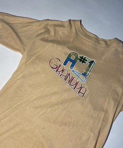 Vintage 80'S Grandpa Graphic Tan Single Stitch T-Shirt - Gift For Family Members