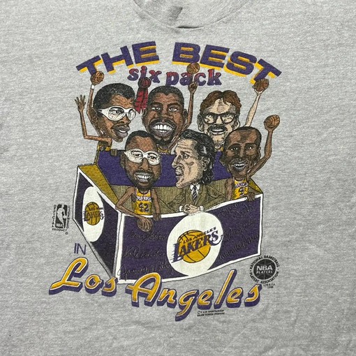 Vintage 80S LA Lakers Six Pack T-Shirt - Gift For Lakers Fans - Image 2