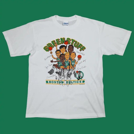 Vintage 80s Boston Celtics Line Up Center T-Shirt Sweatshirt Pullover Hoodie - Basketball Fan Apparel