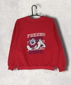 Vintage 80s Fresno State Polycotton Blend Sweatshirt - NCAA Retro Shirts