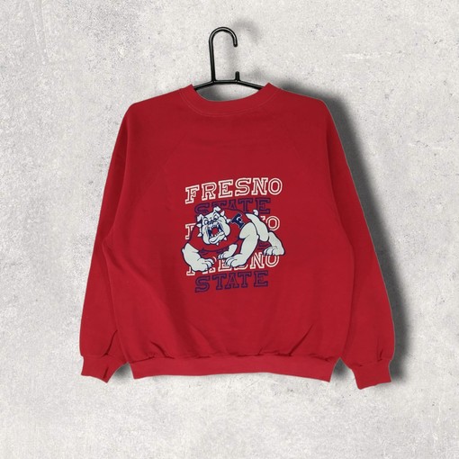 Vintage 80s Fresno State Polycotton Blend Sweatshirt - NCAA Retro Shirts