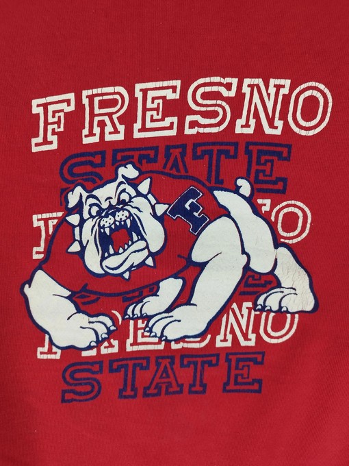 Vintage 80s Fresno State Polycotton Blend Sweatshirt - NCAA Retro Shirts - Image 2