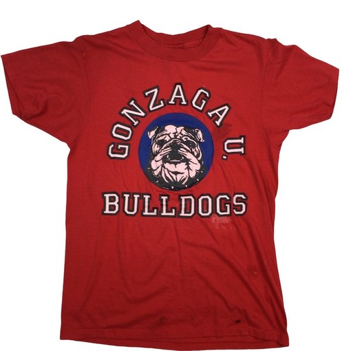 Vintage 80s Gonzaga College Style Bulldog T-Shirt