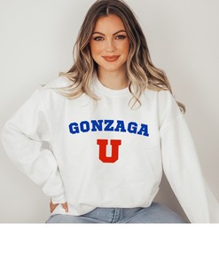 Vintage 80s Gonzaga University Sweatshirt with Bulldogs Print