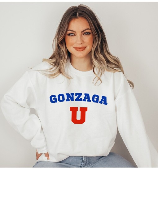 Vintage 80s Gonzaga University Sweatshirt with Bulldogs Print