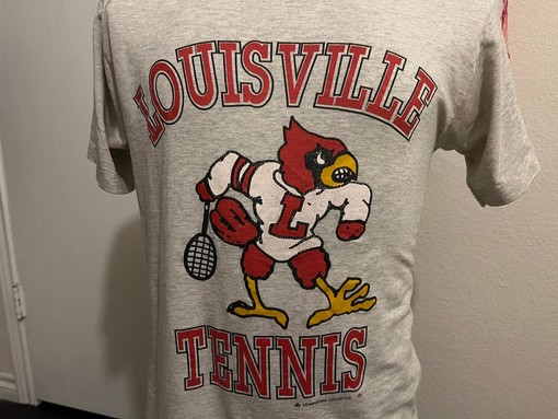 Vintage 80's Louisville Cardinals Uni Football Hoodie Sweatshirt - NCAA Shirts