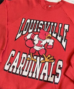 Vintage 80's Louisville Cardinals Uni Football Pullover Sweater - NCAA Shirts for Fans