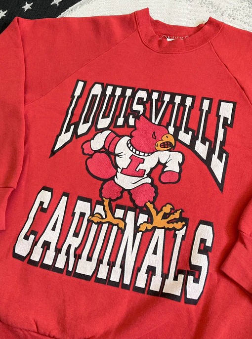 Vintage 80's Louisville Cardinals Uni Football Pullover Sweater - NCAA Shirts for Fans