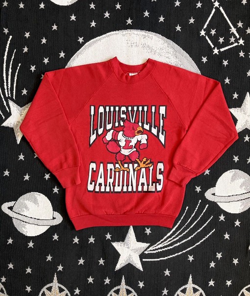 Vintage 80's Louisville Cardinals Uni Football Pullover Sweater - NCAA Shirts for Fans - Image 2