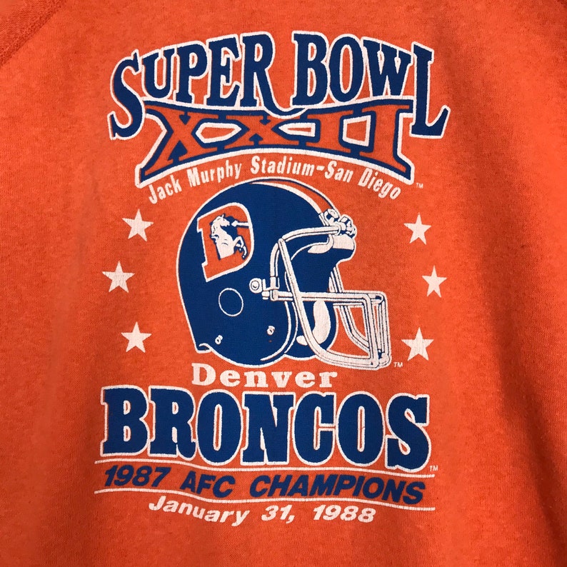 Vintage 80s NFL Denver Broncos Sweater Pullover Hoodie for Fans - Image 2