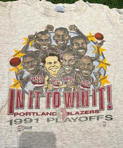 Vintage 90S 1991 Portland Trailblazers Champion T-Shirt - Gift For BNA Fans