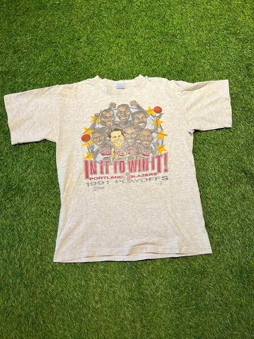 Vintage 90S 1991 Portland Trailblazers Champion T-Shirt - Gift For BNA Fans - Image 2