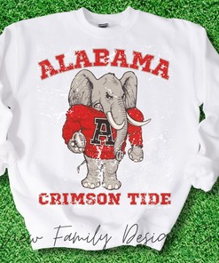 Vintage 90S Alabama Roll Tide University Of Alabama By Red Oak Sportswear Crewneck Sweatshirt With Sport Shirts Girls