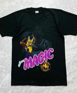 Vintage 90S BNA Magic Johnson Los Angeles Lakers T-Shirt Hoodie Sweatshirt for Fans