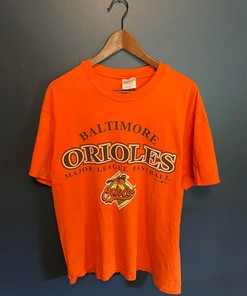 Vintage 90S Baltimore Orioles MLB Baseball Tee - Size Large - Retro T-Shirt with American University Shirt
