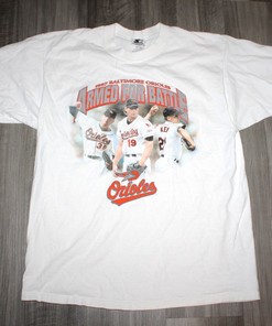 Vintage 90S Clothing MLB Baltimore Orioles Baseball World Series Starter Men Size Large With Retro NCAA Shirts