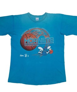 Vintage 90'S Faded Distressed Hornets Charlotte T-Shirt - Gift For NBA Fans