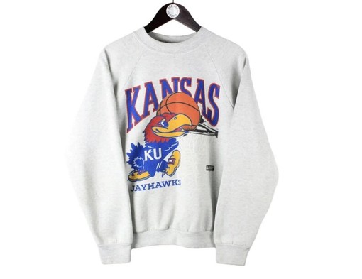 Vintage 90S Kansas Jayhawks University Basketball Sweatshirt, Perfect Gift For Him
