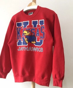 Vintage 90S Kansas University Jayhawks Crewneck Sweatshirt with Kansas Jayhawks Hoodie, Perfect for Fans Ncaa Shirts