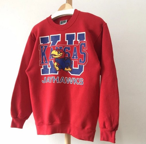 Vintage 90S Kansas University Jayhawks Crewneck Sweatshirt with Kansas Jayhawks Hoodie, Perfect for Fans Ncaa Shirts