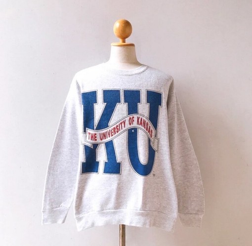 Vintage 90S Kansas University Jayhawks Sweatshirt with Kansas University Sweater, Show Your Team Spirit