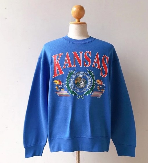 Vintage 90S Kansas University Jayhawks Sweatshirt with Retro Ncaa Shirts, Perfect Gifts For Fans