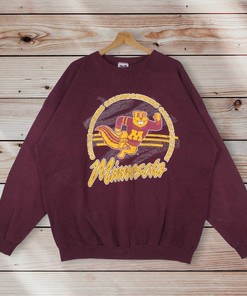 Vintage 90S Minnesota Golden Gophers Crewneck Sweatshirt, Excellent Sports Team Gift, Sports College Student