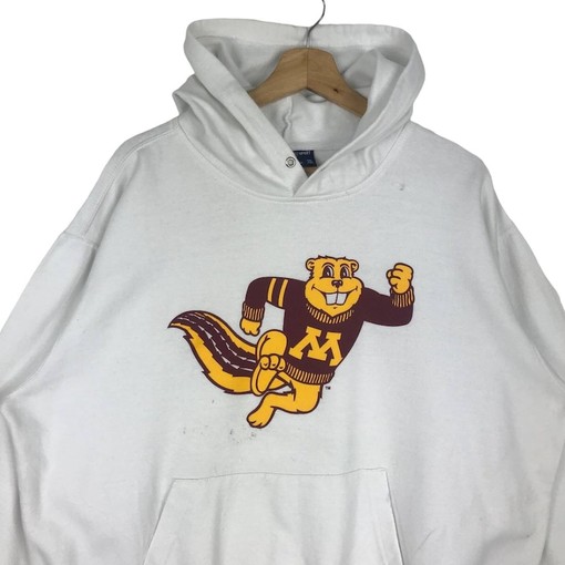 Vintage 90S Minnesota Golden Gophers NCAA Pullover Hoodie Printed Big Logo, Minnesota Sweater Pullover - Image 2