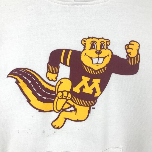 Vintage 90S Minnesota Golden Gophers NCAA Pullover Hoodie Printed Big Logo, Minnesota Sweater Pullover - Image 3