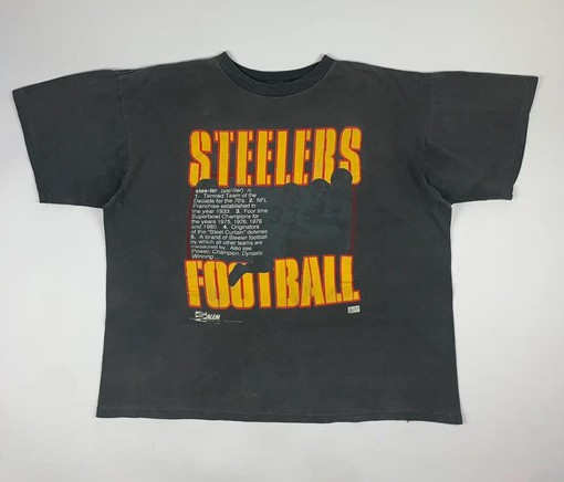 Vintage 90S Pittsburgh Steelers NFL Apparel - T-Shirt Sweatshirt Pullover Hoodie - Full Size Fan Gift