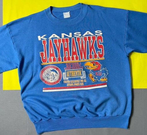 Vintage 90S University Of Kansas Jayhawks Crewneck Sweatshirt, Represent Your Team in Kansas Jayhawks Shirt - Image 2