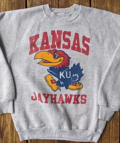Vintage 90S University Of Kansas Jayhawks Sweatshirt with Kansas Jayhawks Shirt, Get Your Vintage Ncaa Shirts