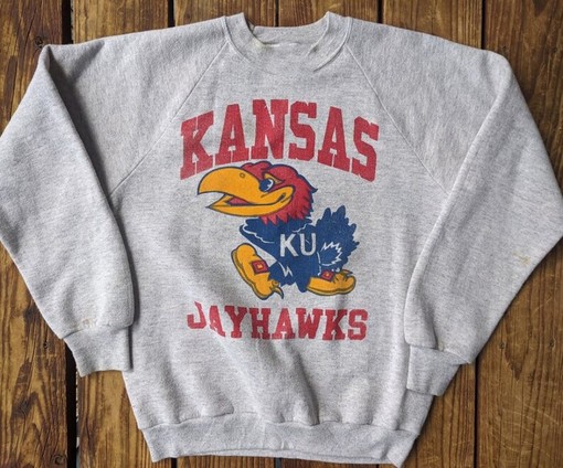 Vintage 90S University Of Kansas Jayhawks Sweatshirt with Kansas Jayhawks Shirt, Get Your Vintage Ncaa Shirts