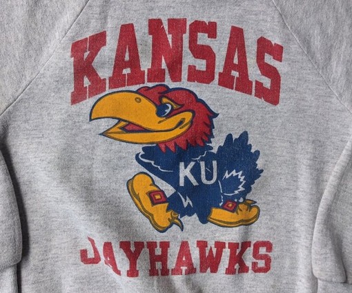 Vintage 90S University Of Kansas Jayhawks Sweatshirt with Kansas Jayhawks Shirt, Get Your Vintage Ncaa Shirts - Image 2