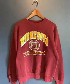 Vintage 90S University Of Minnesota Crewneck Sweatshirt Hoodie, Ideal For Minnesota University Football Fans