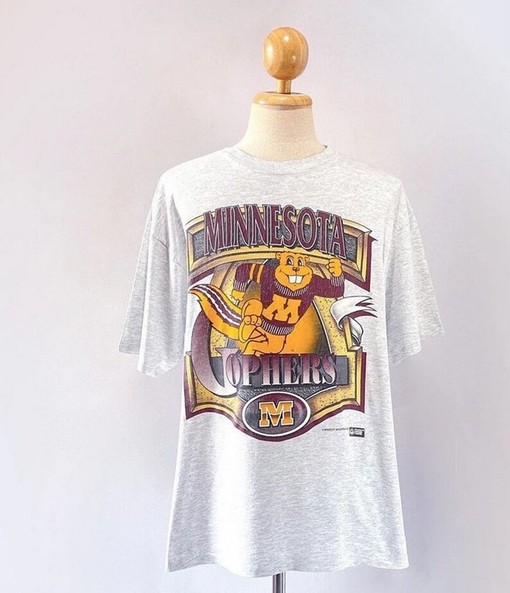 Vintage 90S University Of Minnesota Gophers Golden Final Four T-Shirt, Ideal Vintage College Shirt Top