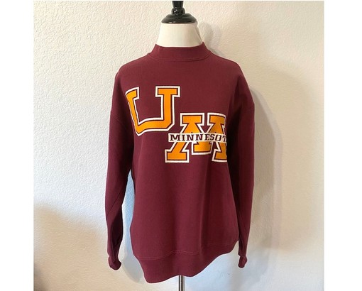 Vintage 90S University Of Minnesota Sweatshirt, Ideal Women's Sweaters & Sweatshirts, Great for Sports College Students