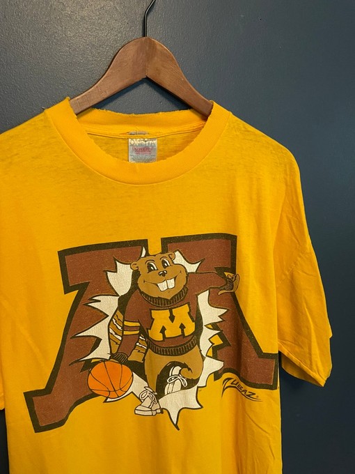 Vintage 90S University Of Minnesota Zubaz Barn Stormers NCAA Goldy Gopher Basketball T-Shirt, Perfect Gift