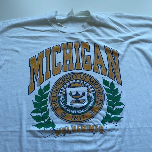 Vintage 90S University of Michigan NCAA Graphic T-Shirt Sweatshirt Hoodie - Gifts for Sports Lovers - Image 2