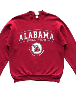 Vintage 90s Alabama Roll Tide University Of Alabama Crimson Tide Sweatshirt Hoodie Shirt Full Size
