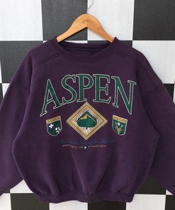 Vintage 90s Aspen Sweatshirt Jumper, NCAA Shirts for Men, Gift For Her, Gift For Him, Hoodie
