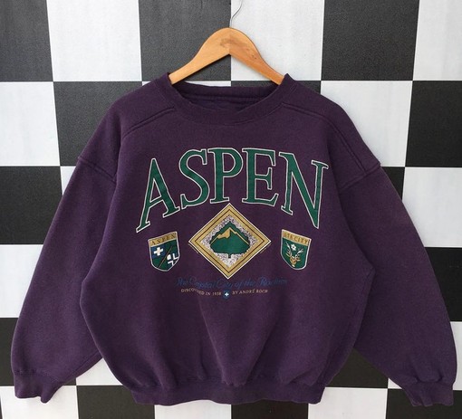 Vintage 90s Aspen Sweatshirt Jumper, NCAA Shirts for Men, Gift For Her, Gift For Him, Hoodie