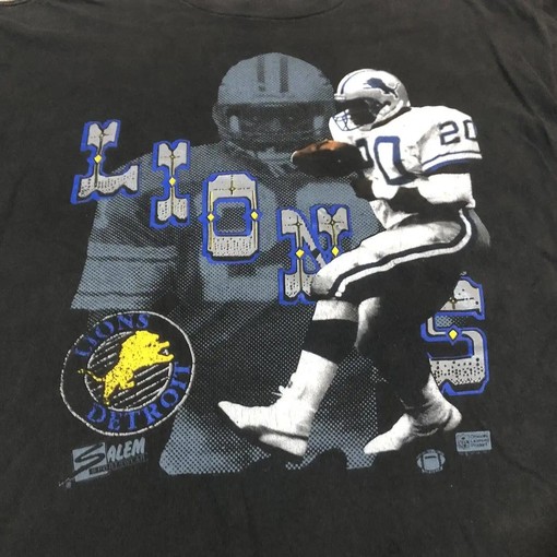 Vintage 90s Barry Sanders Detroit Lions T-Shirt Sweatshirt Hoodie Pullover - Image 2